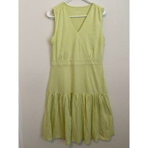 Soft Surroundings Small Green Striped Sleeveless Dress S